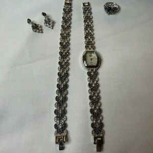 Silver Watch and Jewelry Set